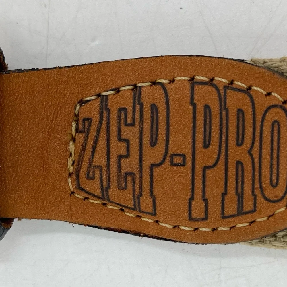 Zep Pro Leather Canvas Belt Embroidery Dolphin Fish Brown Men's 42 Fisherman USA